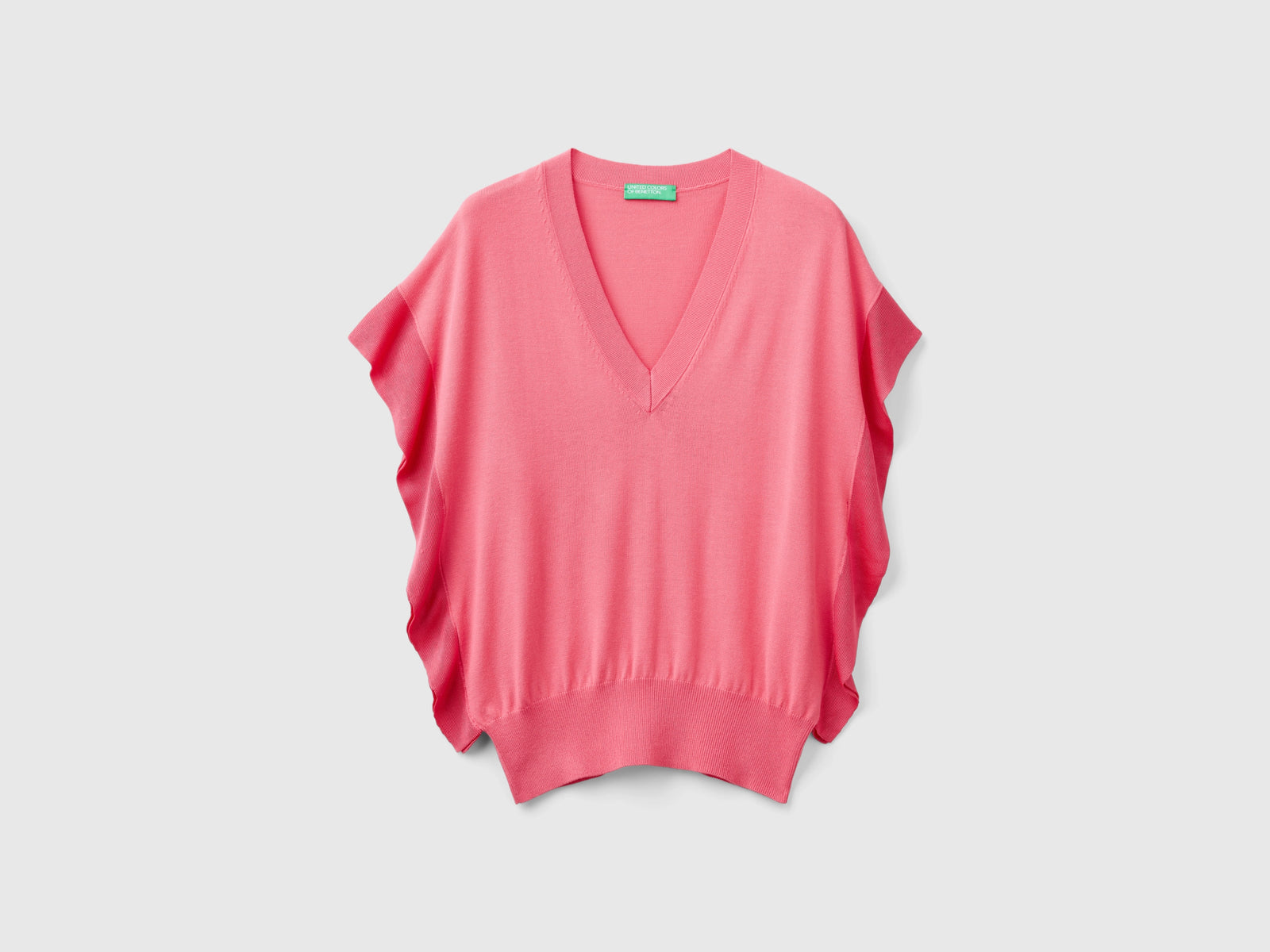 Maglia con drappeggio da donna fucsia | Benetton Outlet