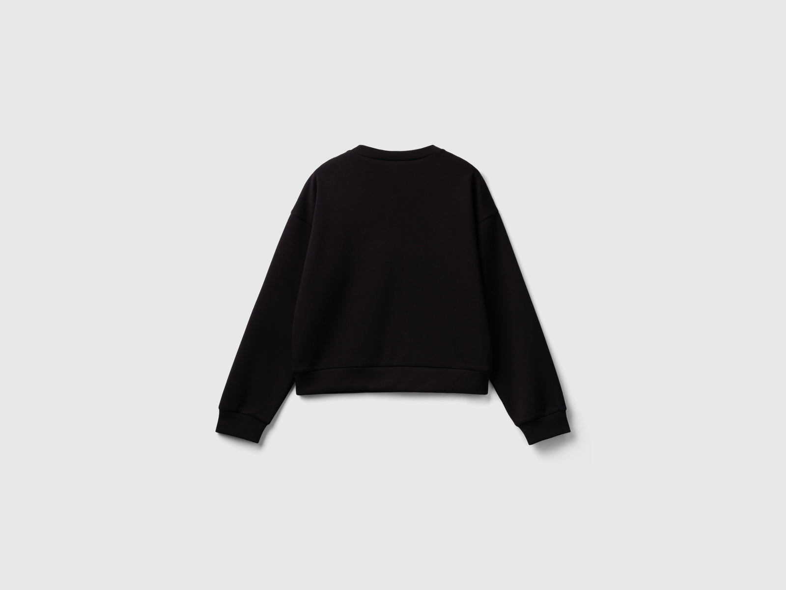 Felpa in misto viscosa stretch da donna nero 2 | Benetton Outlet