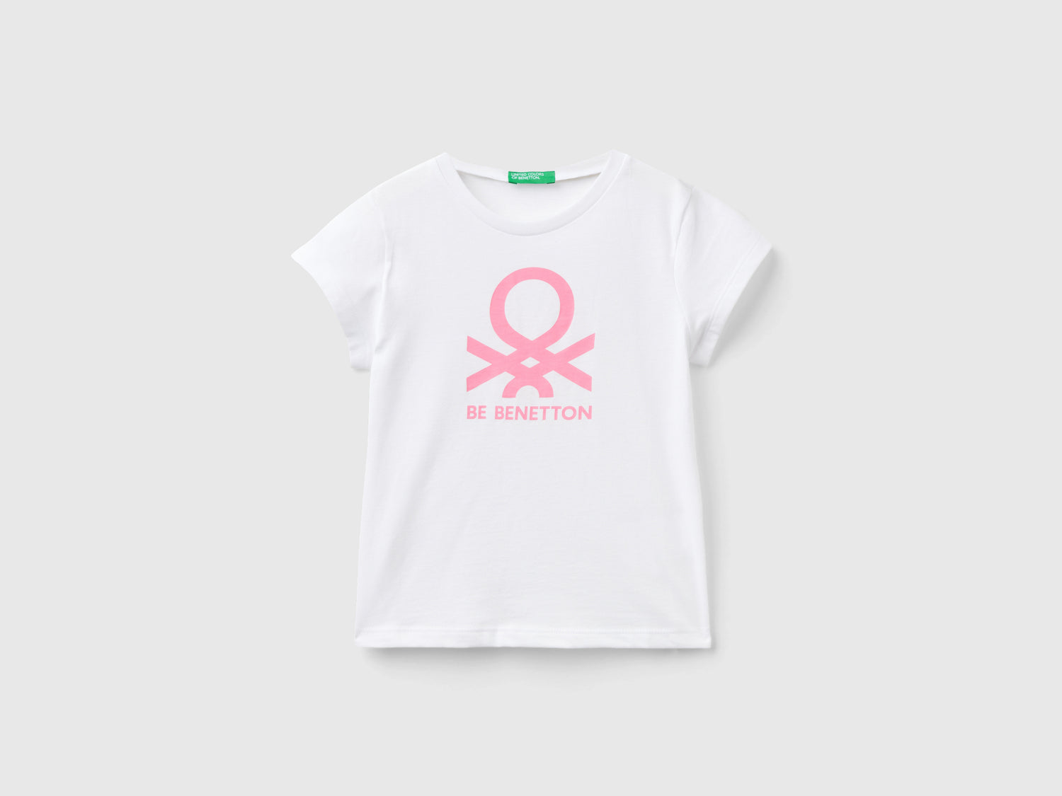 T-shirt 100% cotone con stampa da bimba bianco | Benetton Outlet