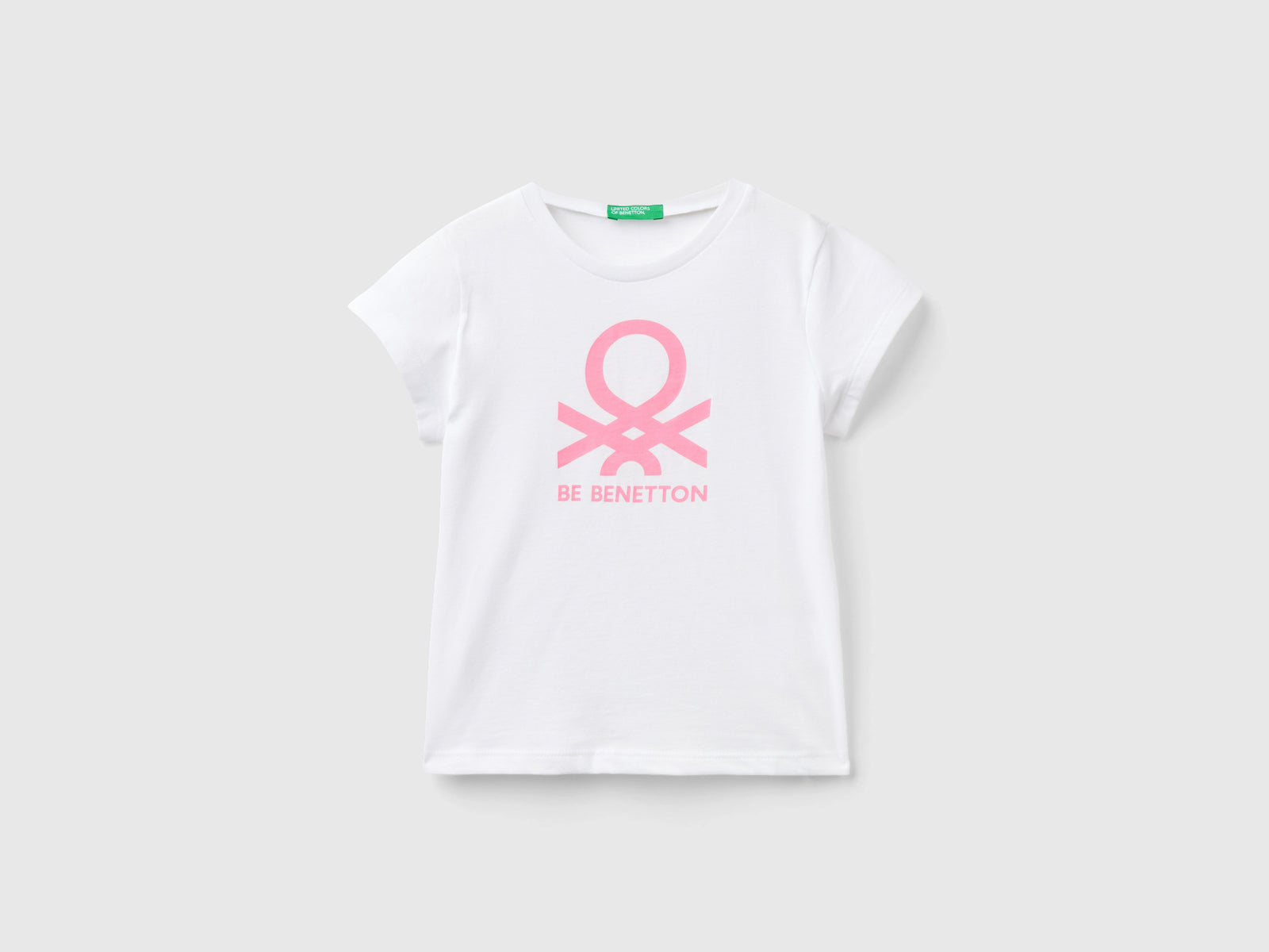 T-shirt 100% cotone con stampa da bimba bianco | Benetton Outlet
