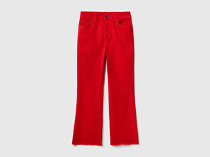 Pantaloni lunghi a trombetta in cotone elasticizzato