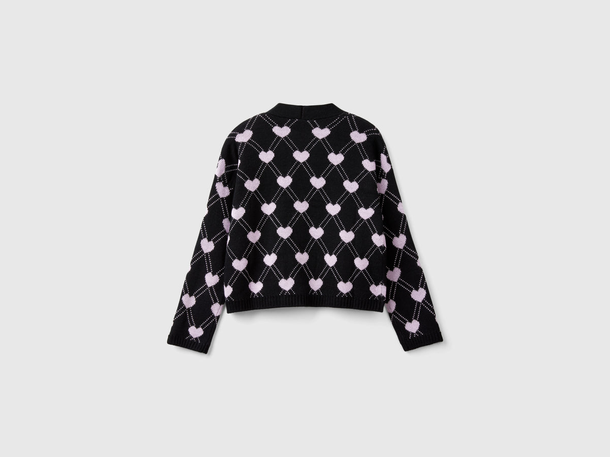 Cardigan con motivo cuori
