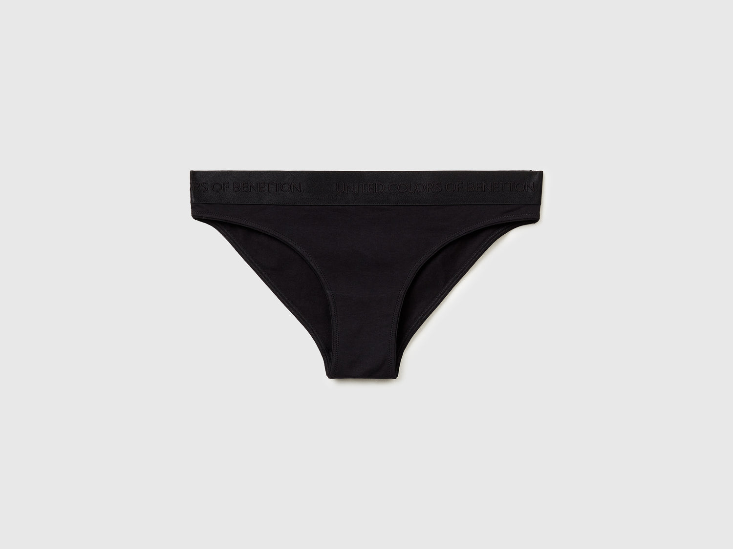 Slip in cotone stretch da donna nero | Benetton Outlet