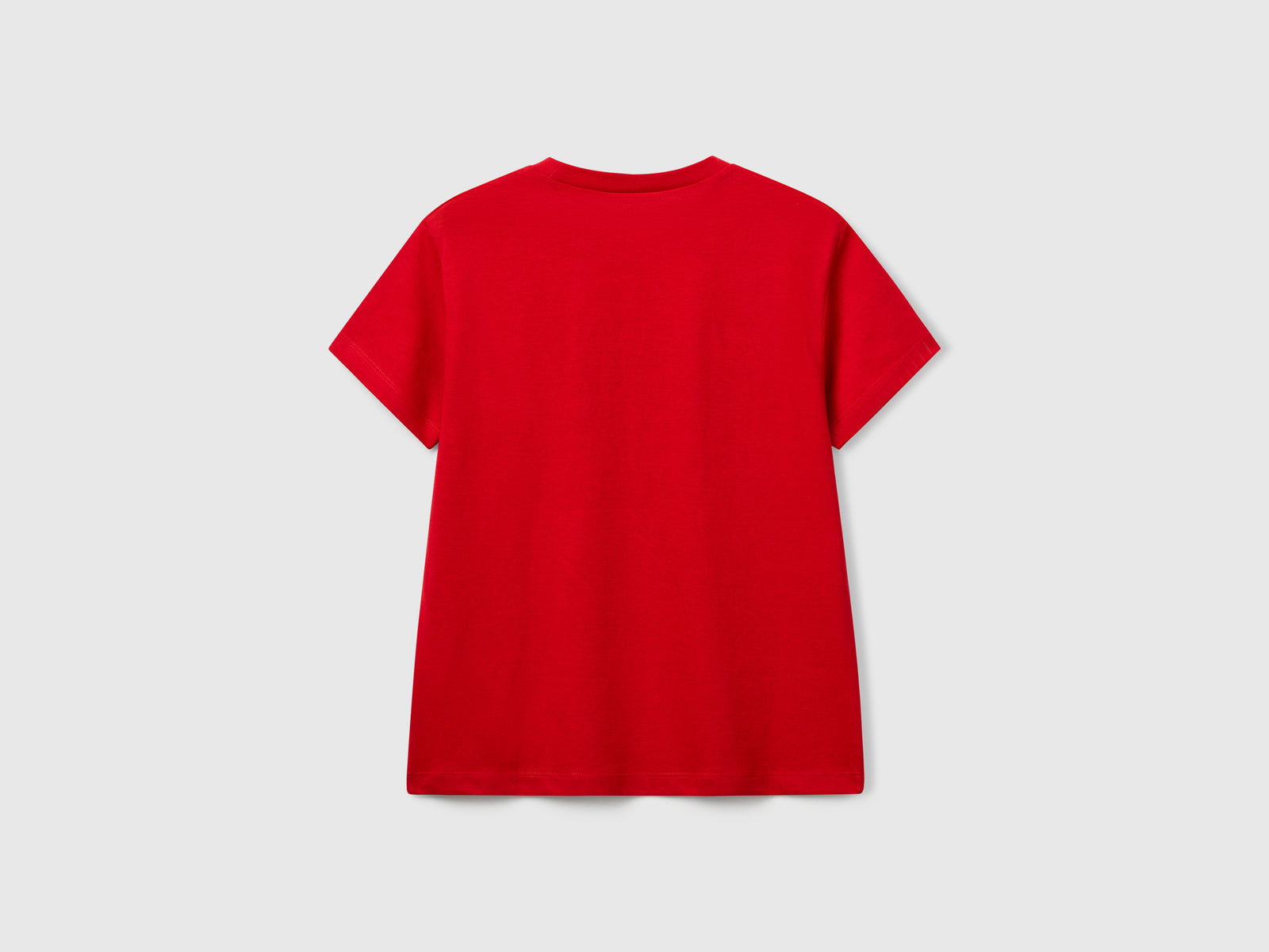 Maglietta in cotone con stampa da bambino rosso 2 | Benetton Outlet