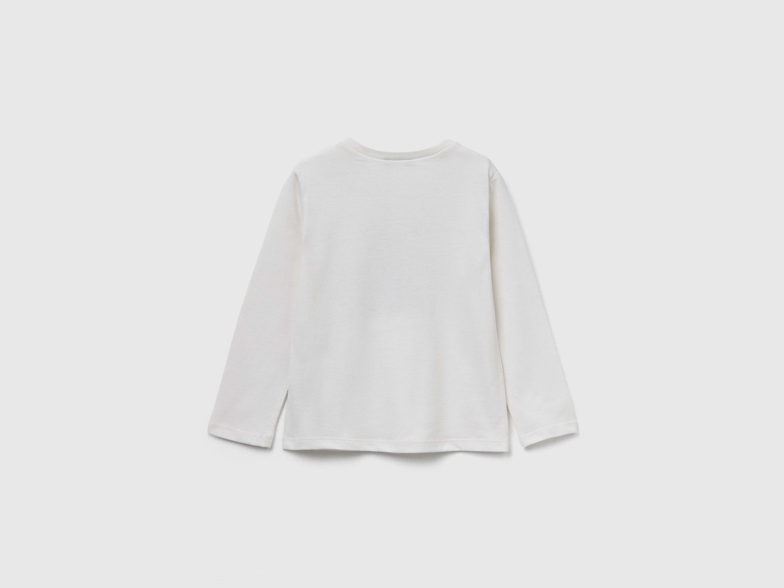 Maglietta regular fit con stampa da bimba bianco panna 2 | Benetton Outlet