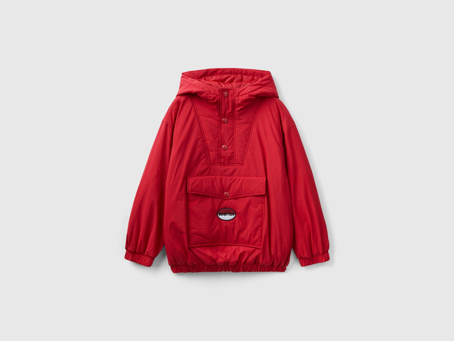 Giubbino con tascone da bambino rosso | Benetton Outlet