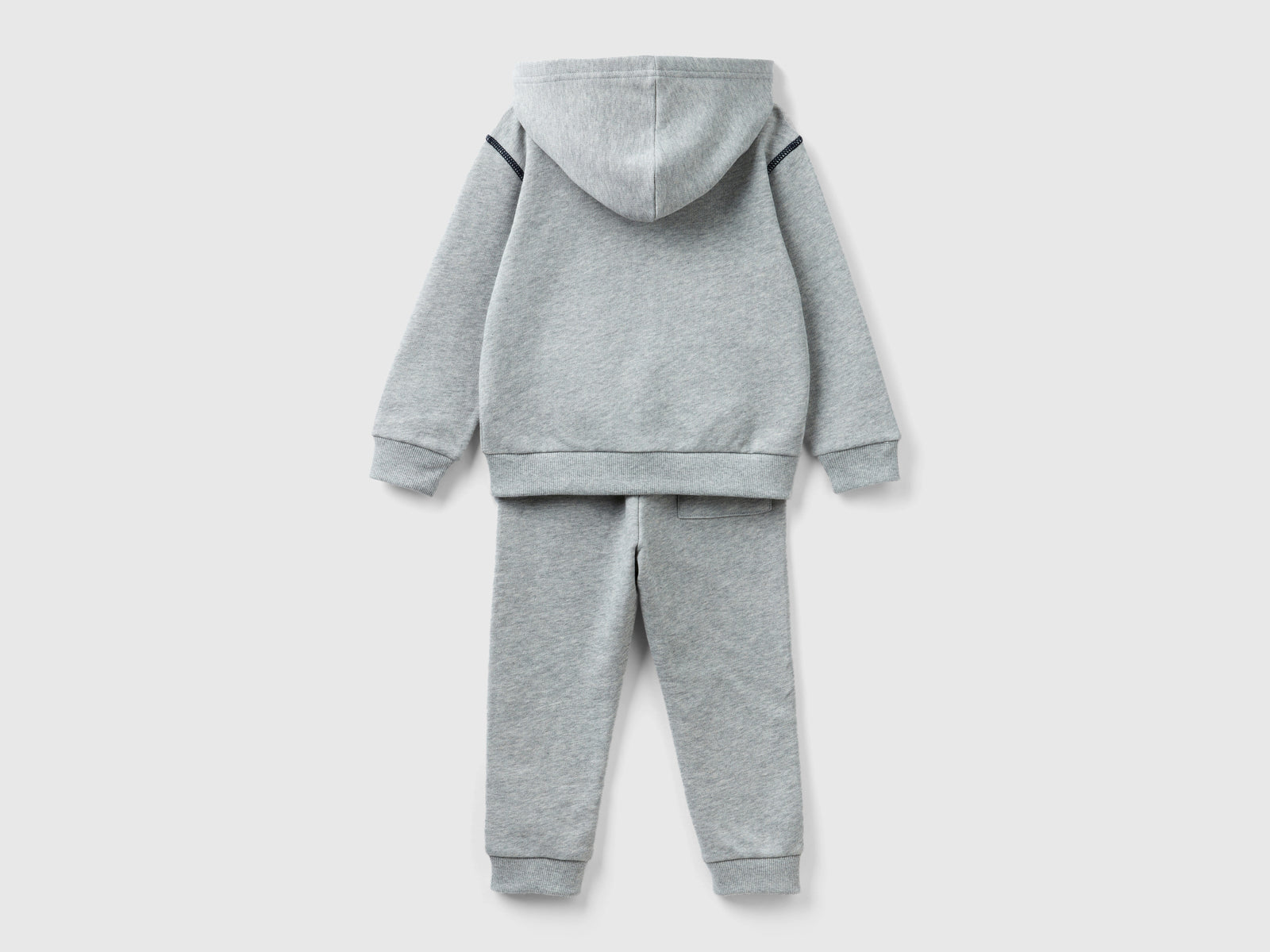 Tuta in felpa 100% cotone da bimbo grigio chiaro 2 | Benetton Outlet