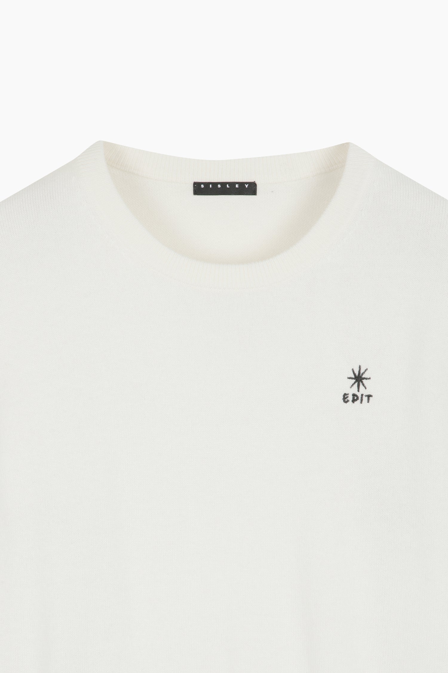 Maglia girocollo con ricamo da donna bianco 3 | Sisley Outlet