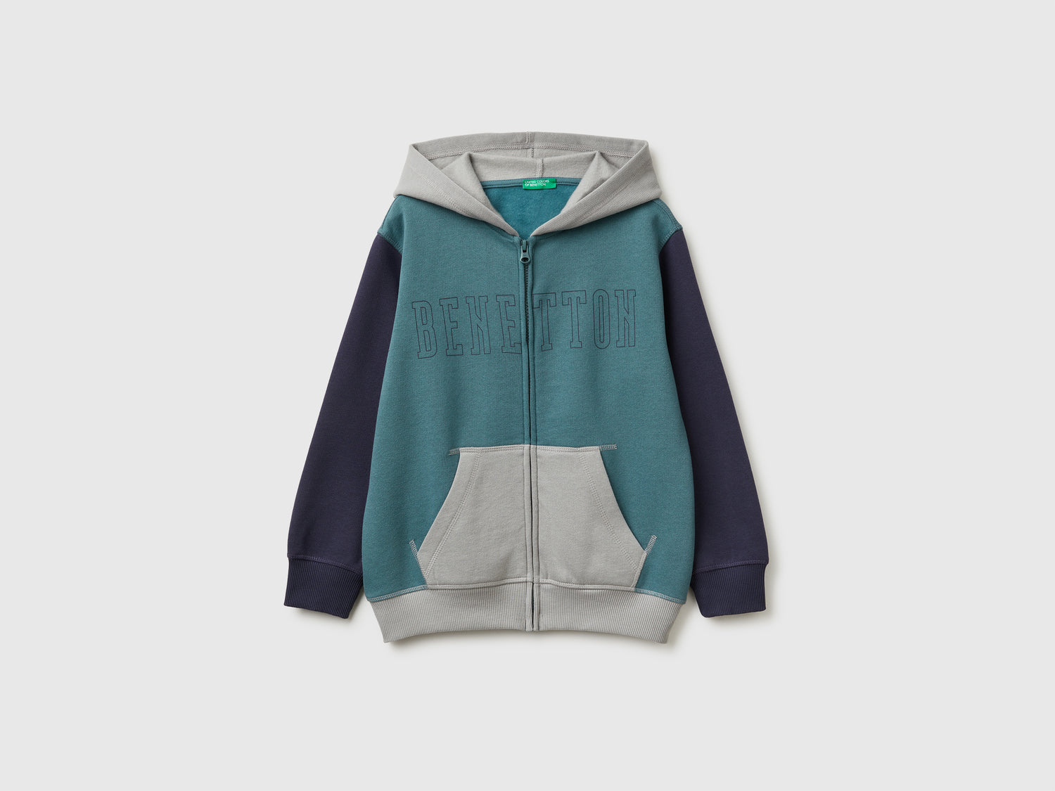 Calda felpa con cappuccio da bambino turchese | Benetton Outlet