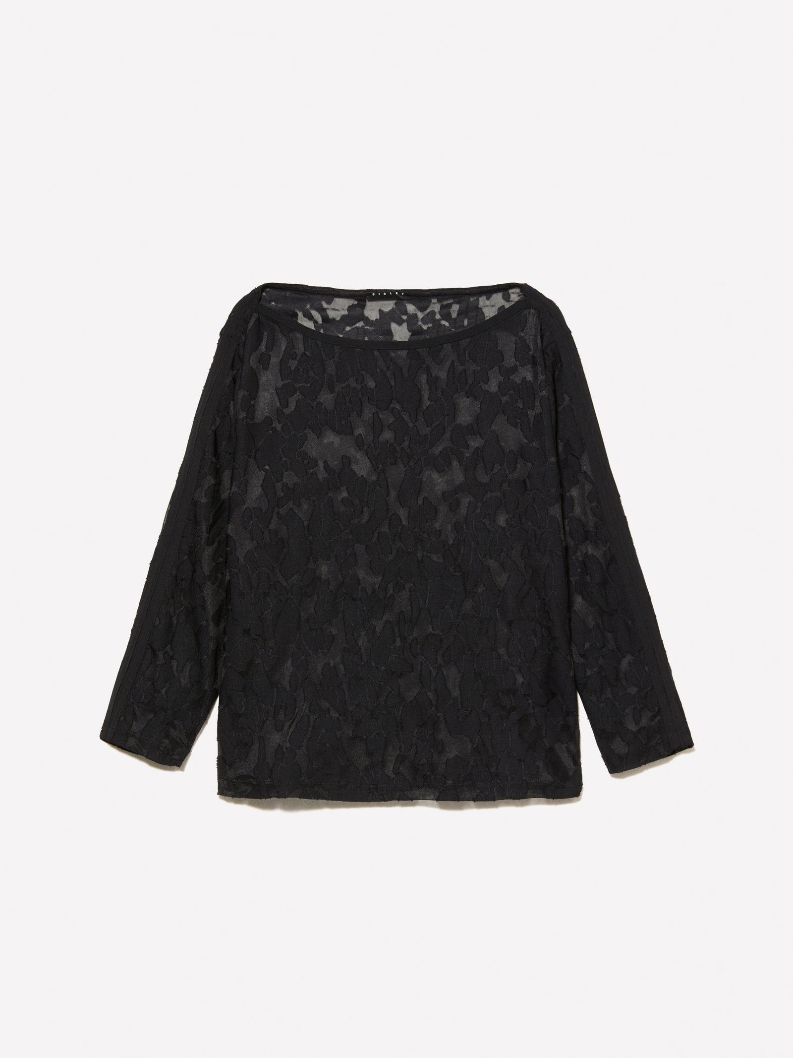 T-shirt in fil coupé da donna nero | Sisley Outlet