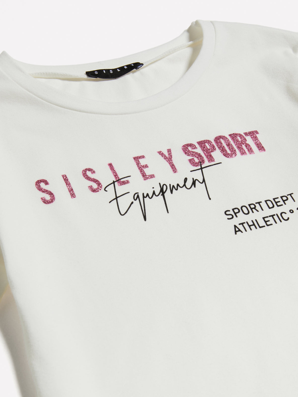T-shirt con stampa glitter