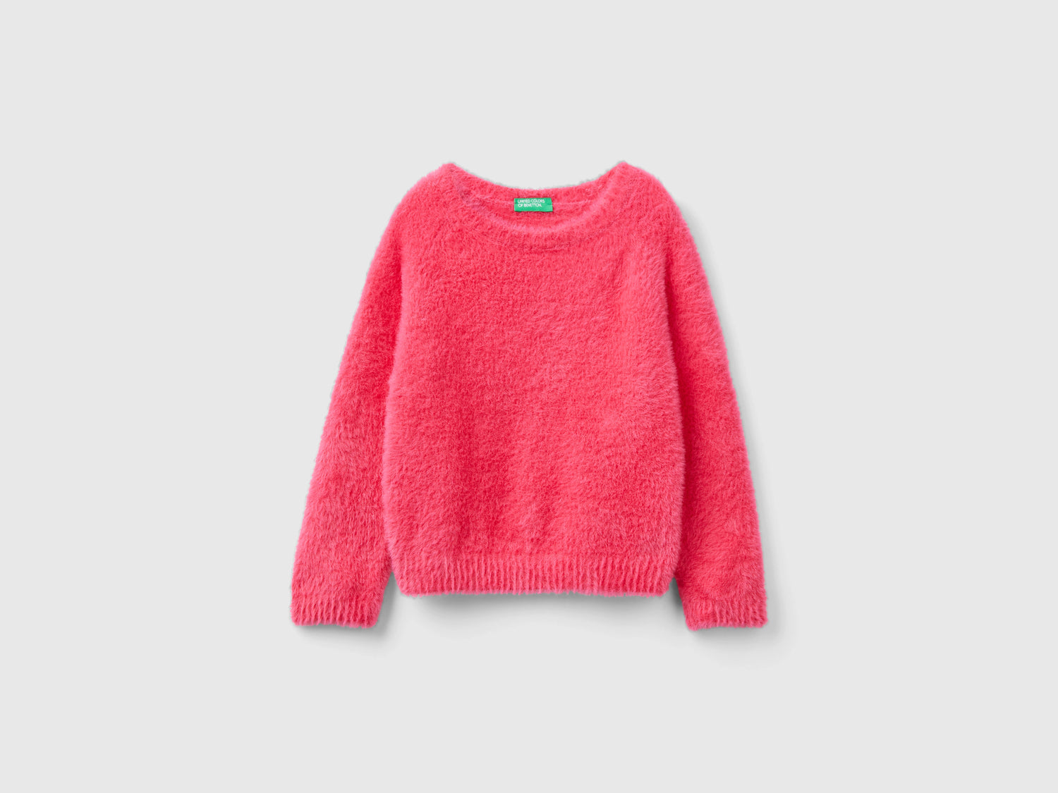 Maglia effetto pelliccetta da bimba fucsia | Benetton Outlet