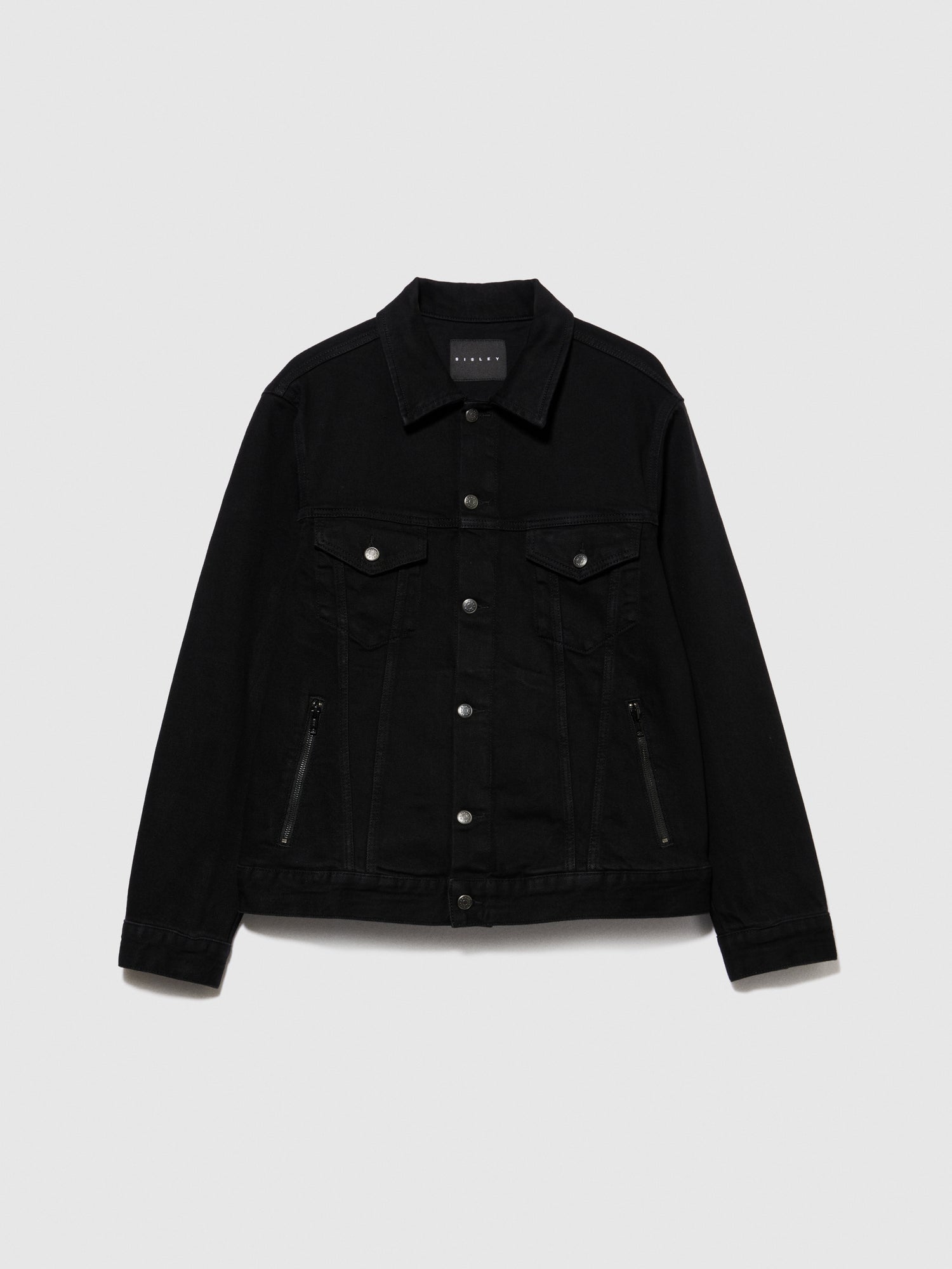 Giubbotto di jeans slim fit da uomo nero | Sisley Outlet