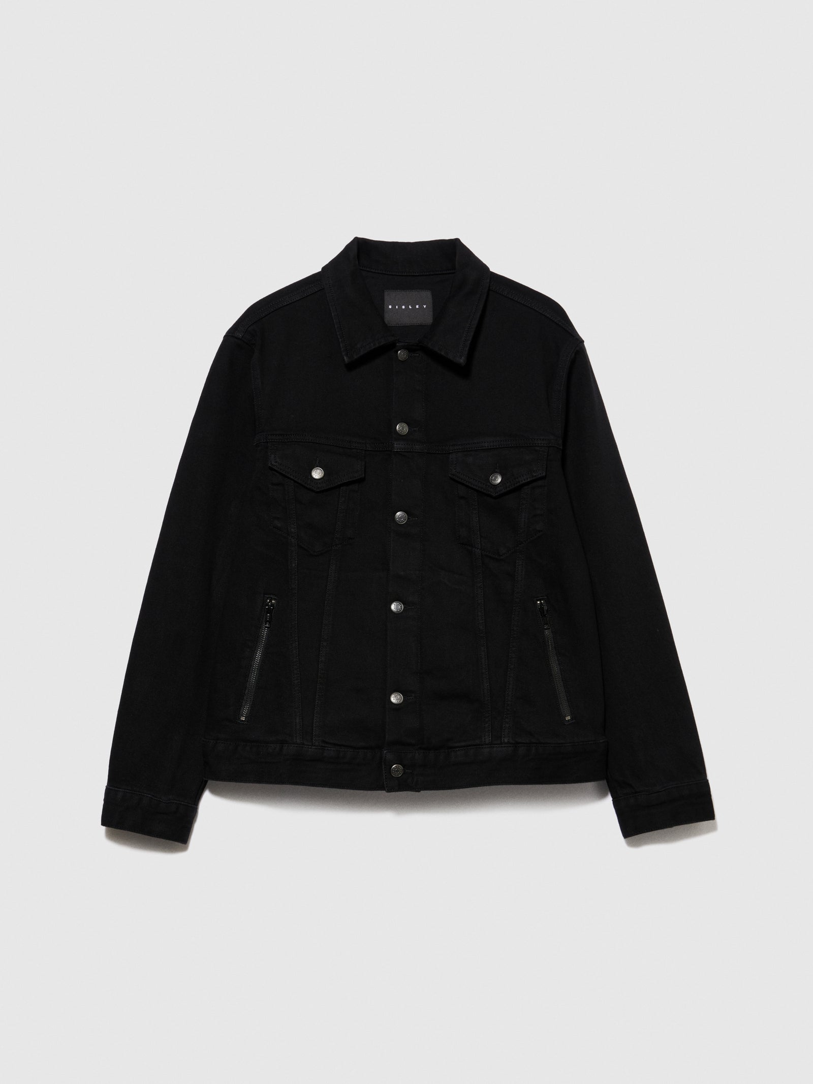 Giubbotto di jeans slim fit da uomo nero | Sisley Outlet