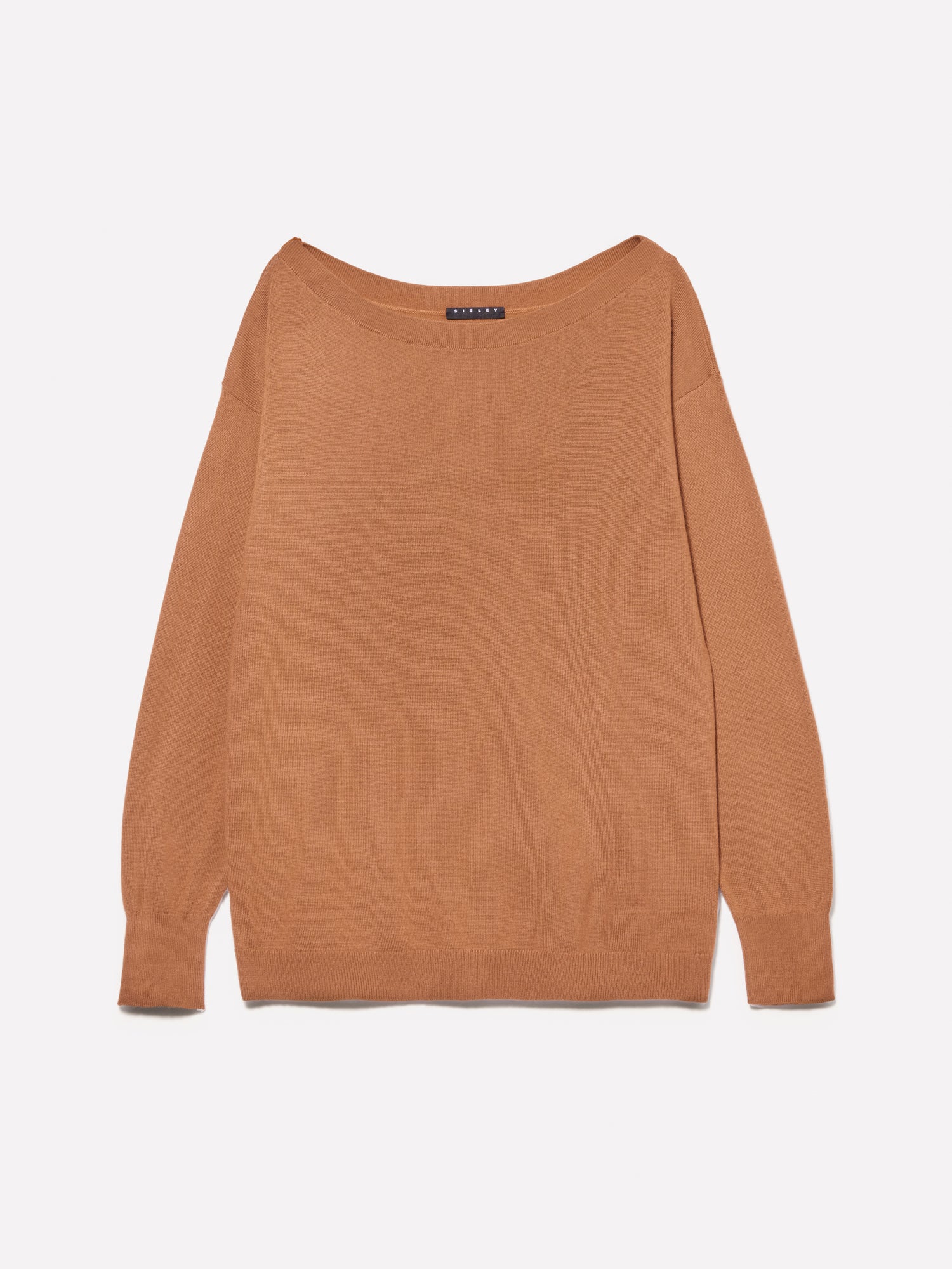 Maglia scollo a barca in misto lana da donna cammello | Sisley Outlet