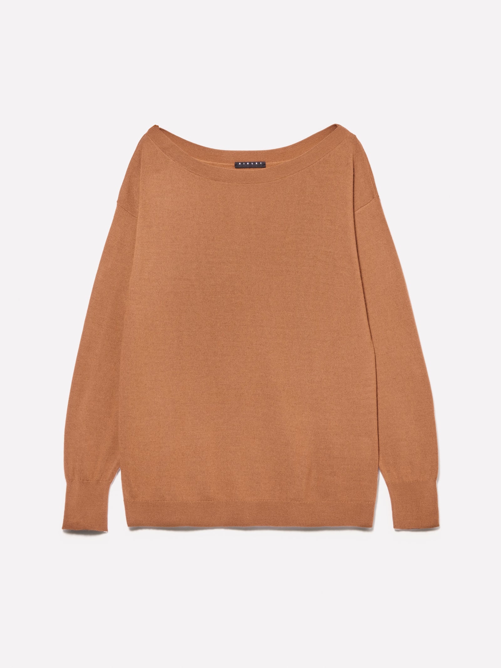 Maglia scollo a barca in misto lana da donna cammello | Sisley Outlet