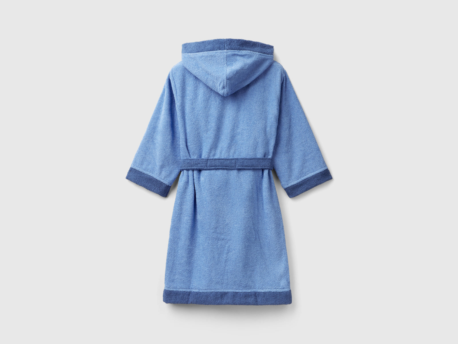 Accappatoio in cotone biologico da bambino azzurro 2 | Benetton Outlet