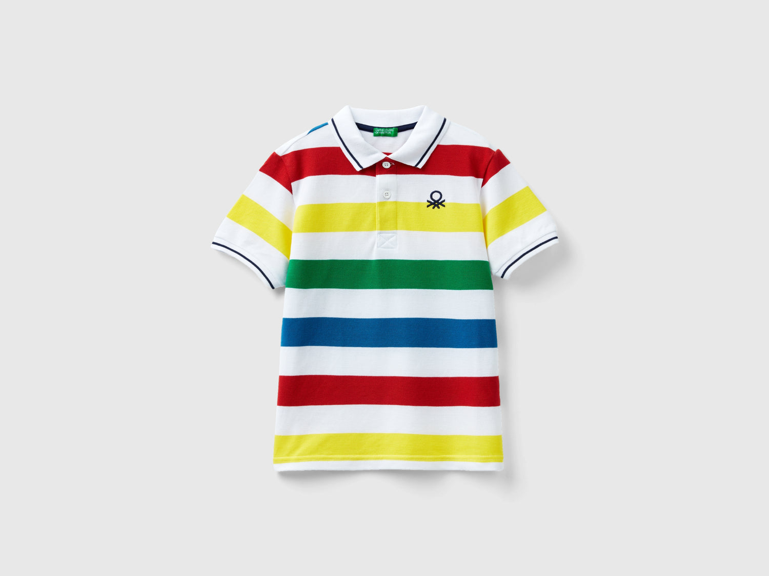 Polo manica corta a righe da bambino multi-color | Benetton Outlet