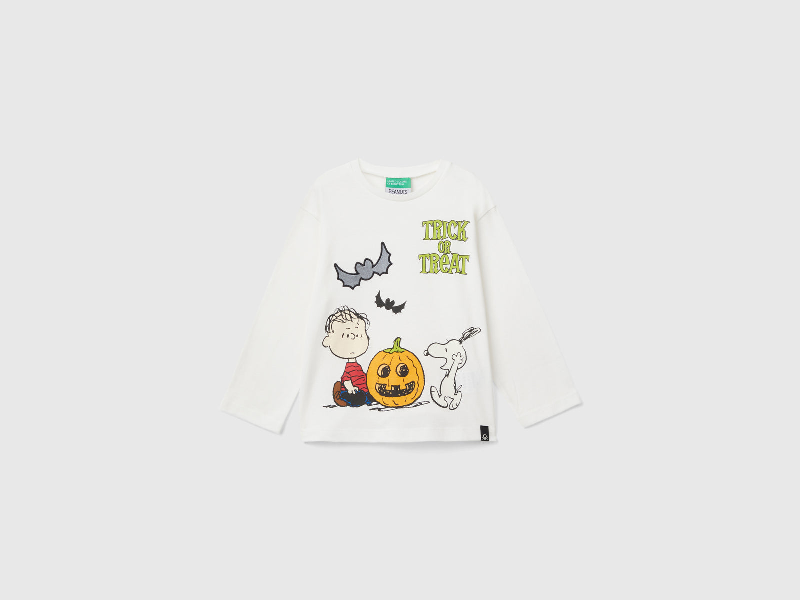 T-shirt ©Peanuts con stampa e ricamo da bimbo bianco panna | Benetton Outlet