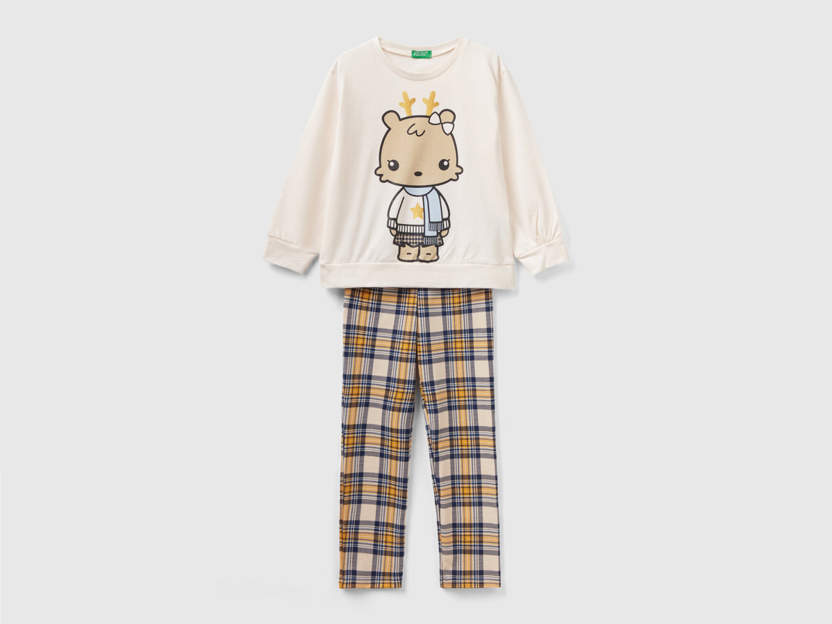 Pigiama lungo con stampa mascotte