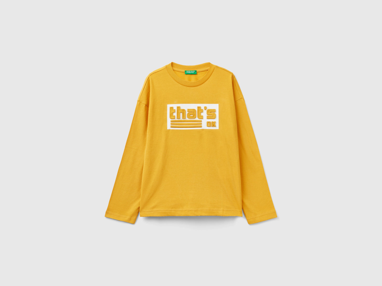 T-shirt con stampa in caldo cotone da bambino giallo | Benetton Outlet