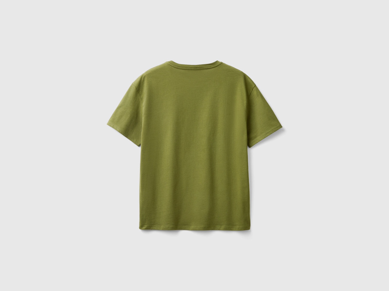 Maglietta manica corta 100% cotone da donna verde militare 2 | Benetton Outlet