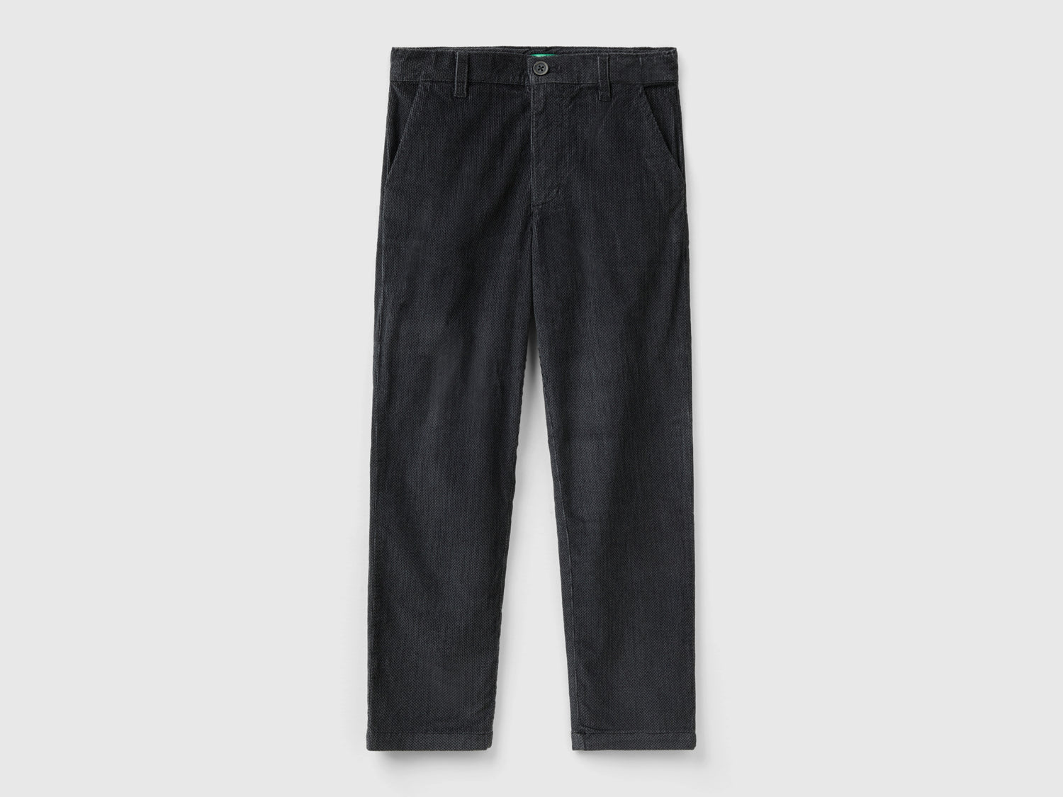Pantaloni in velluto slim fit da bambino grigio scuro | Benetton Outlet