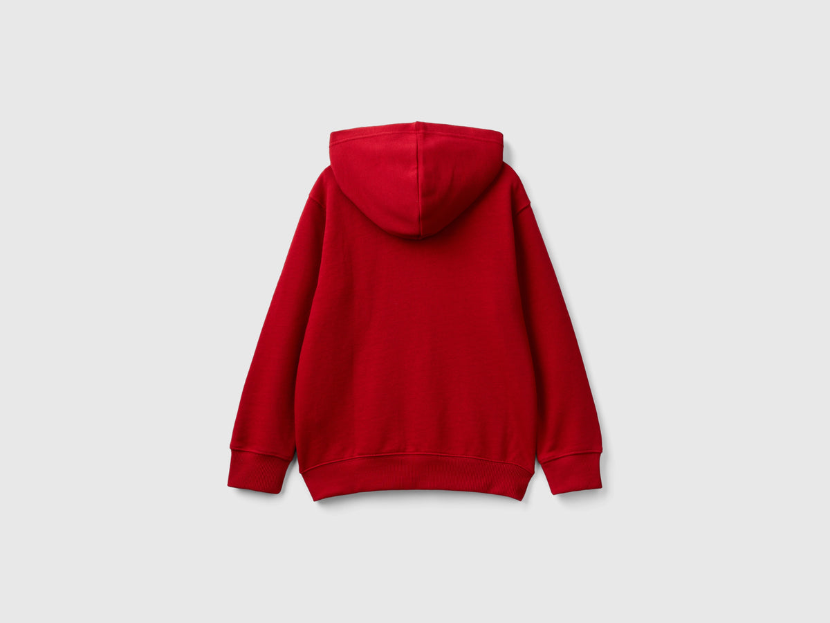 Felpa con zip e ricamo logo