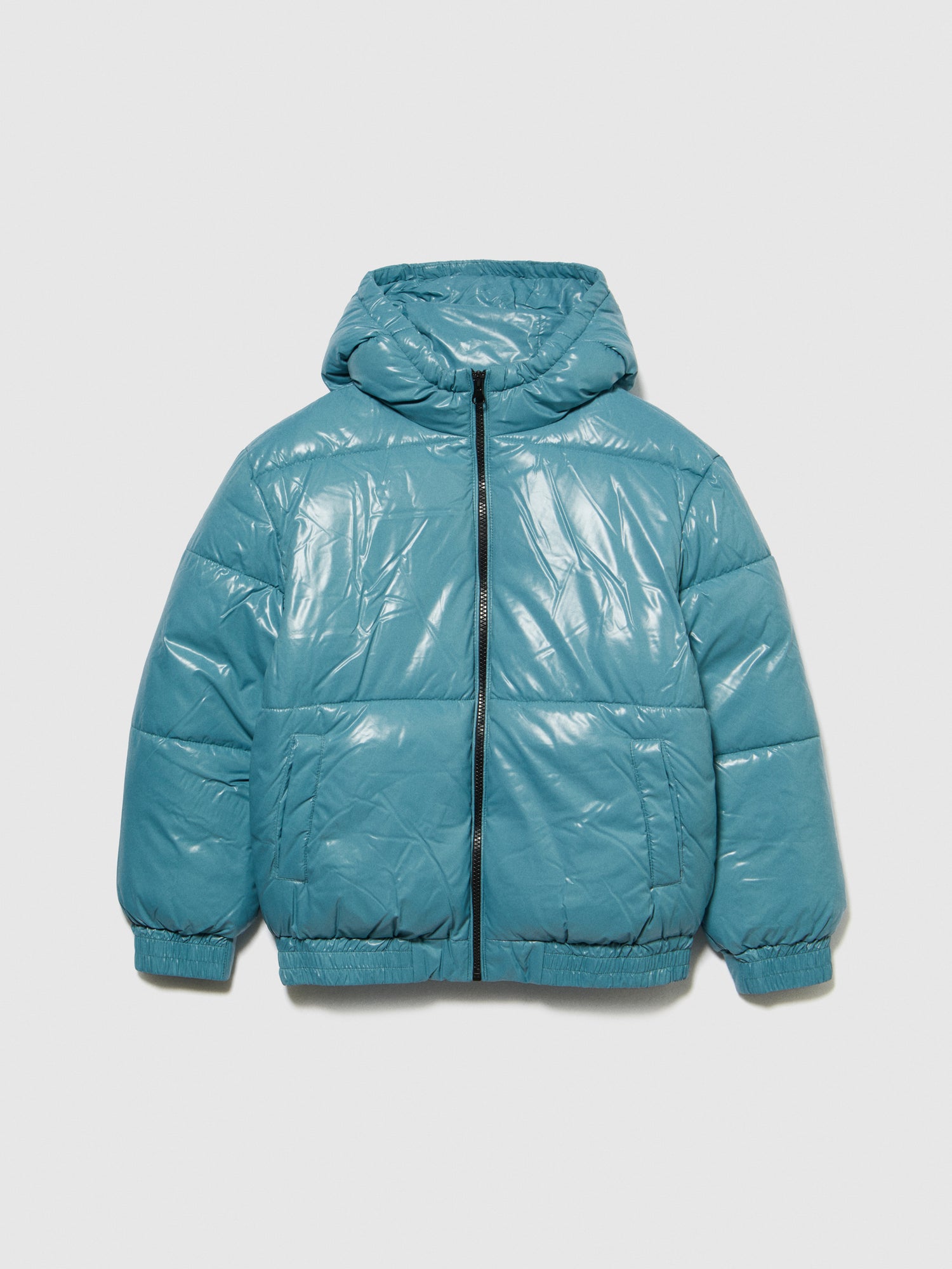 Giubbotto imbottito con stampa a rilievo da bambino azzurro | Sisley young Outlet