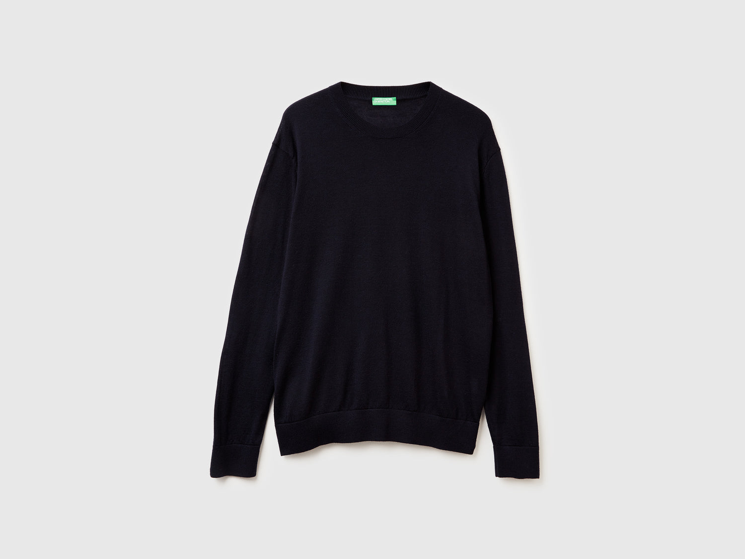 Maglia in pura lana Merino da uomo blu scuro | Benetton Outlet
