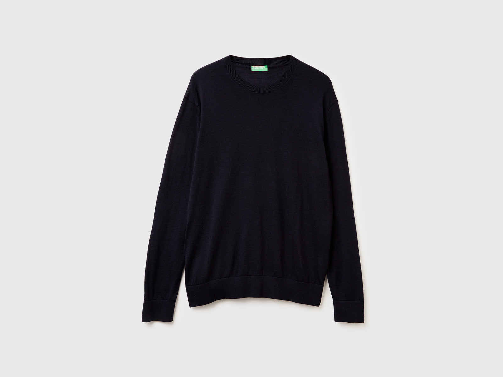 Maglia in pura lana Merino da uomo blu scuro | Benetton Outlet