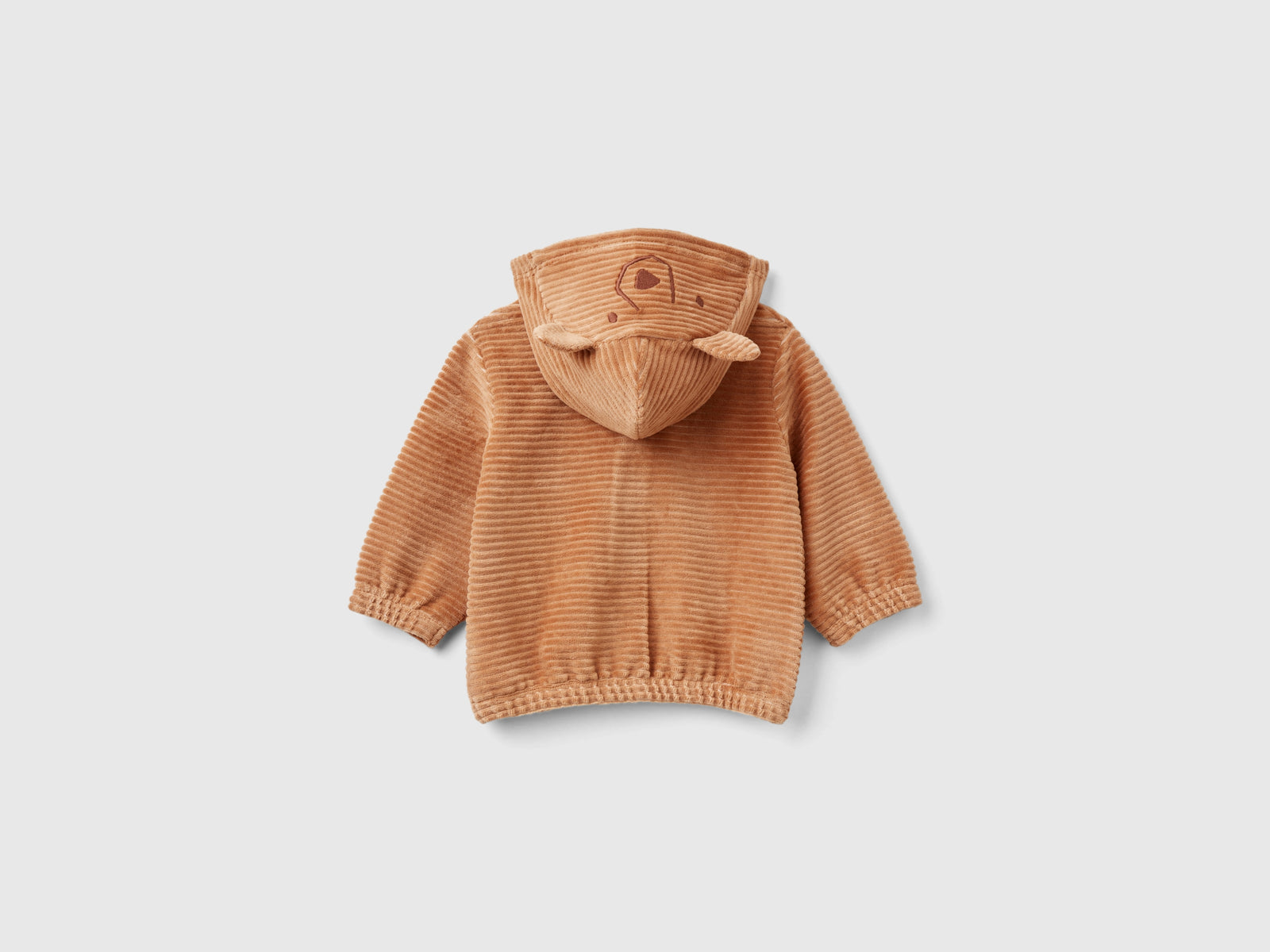 Felpa in ciniglia con cappuccio da neonato cammello 2 | Benetton Outlet