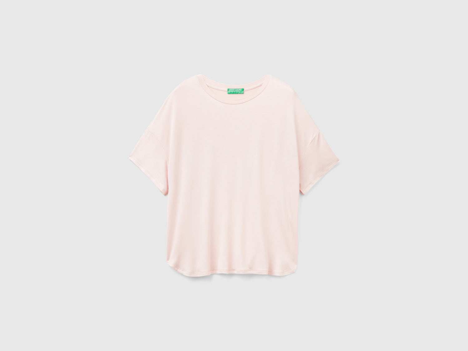 T-shirt in viscosa stretch da donna rosa tenue | Benetton Outlet