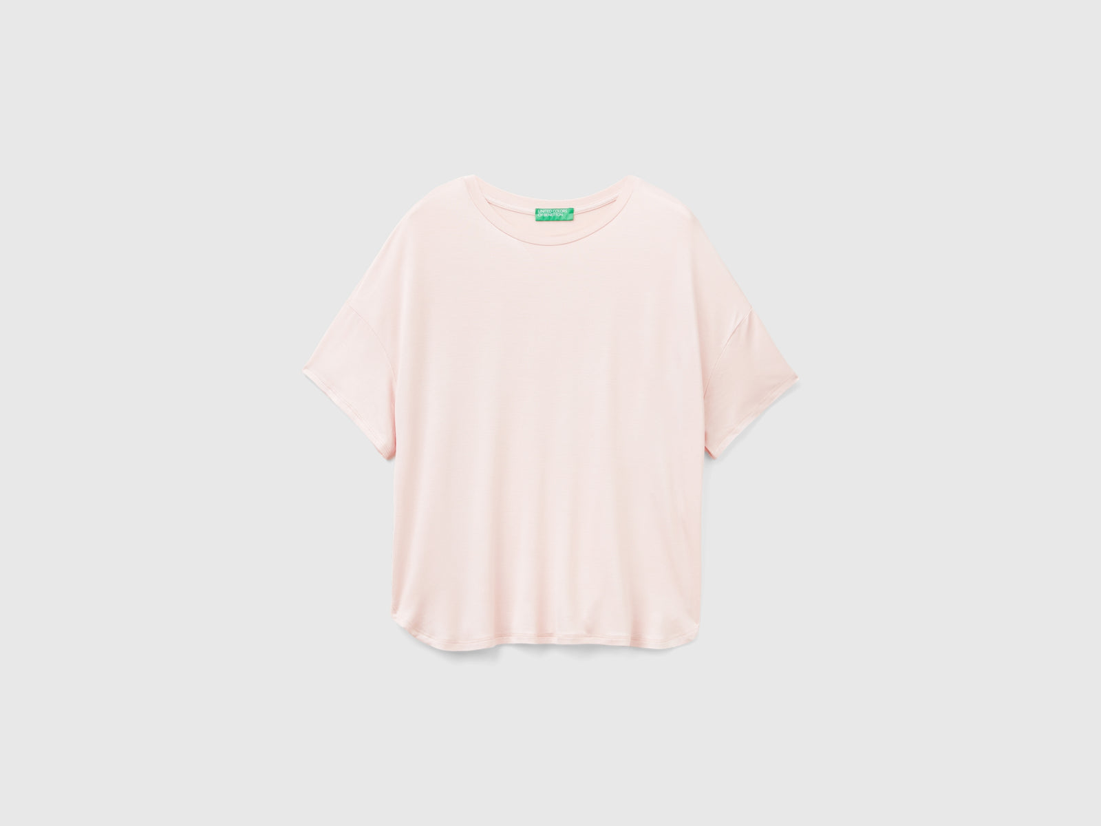 T-shirt in viscosa stretch da donna rosa tenue | Benetton Outlet