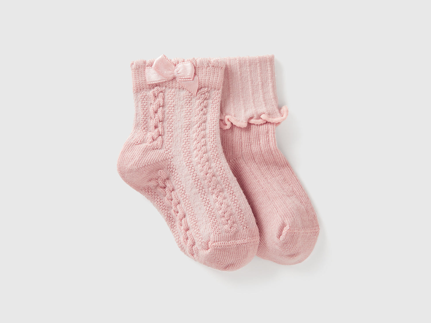 Set calzini in misto cotone da neonato rosa tenue | Benetton Outlet