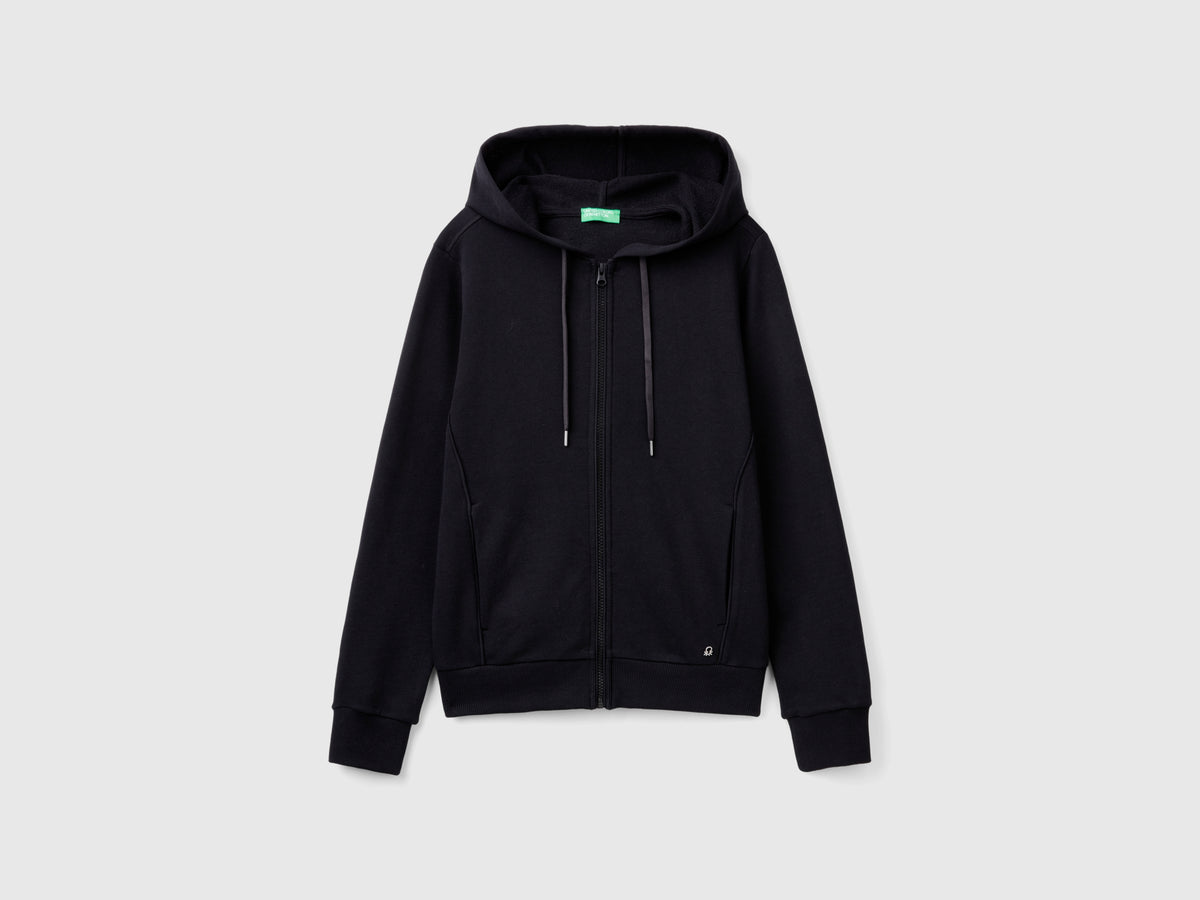 Felpa 100% cotone con zip e cappuccio