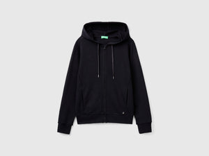 Felpa 100% cotone con zip e cappuccio