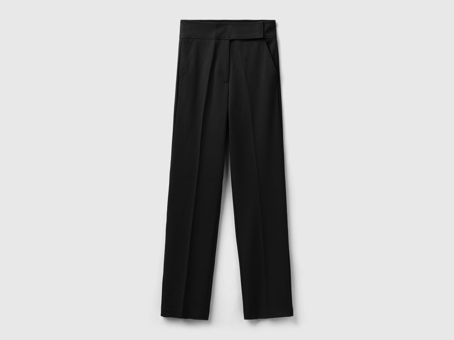 Pantaloni in misto viscosa stretch da donna nero | Benetton Outlet