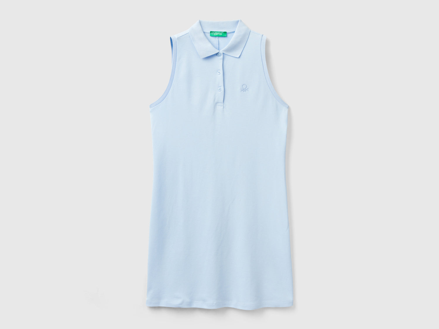 Vestito stile polo da donna celeste | Benetton Outlet