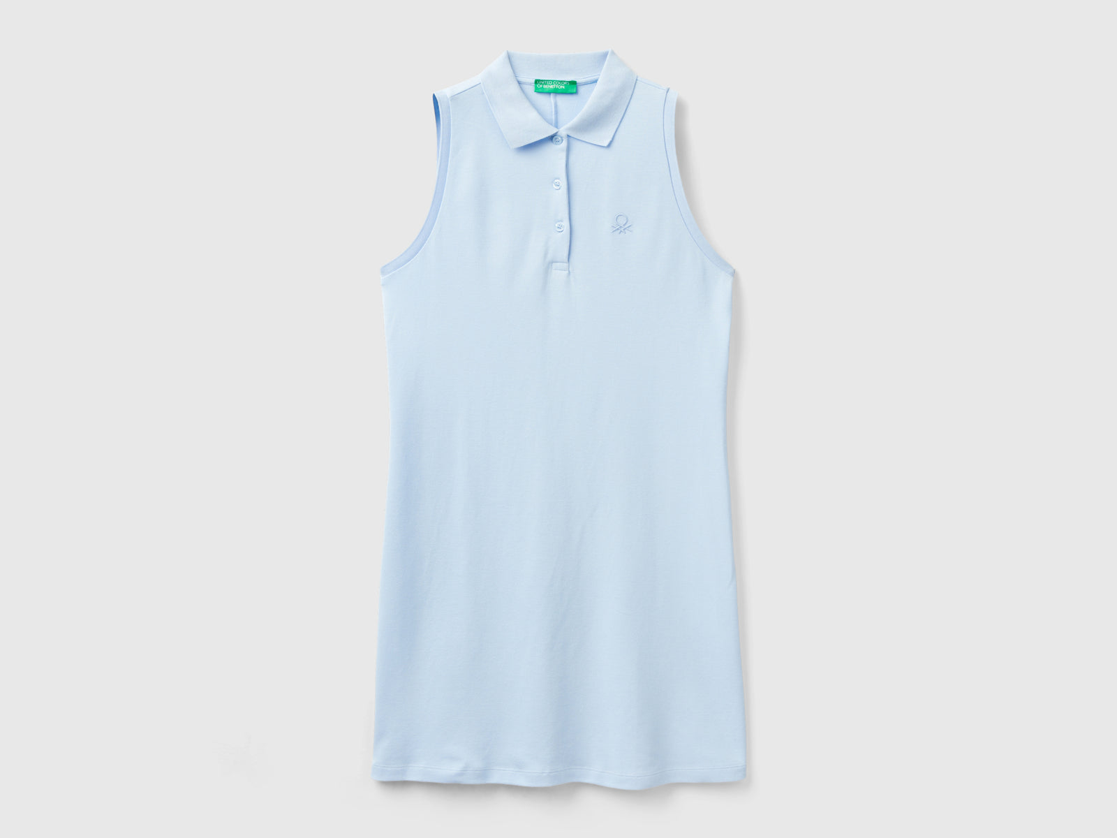 Vestito stile polo da donna celeste | Benetton Outlet