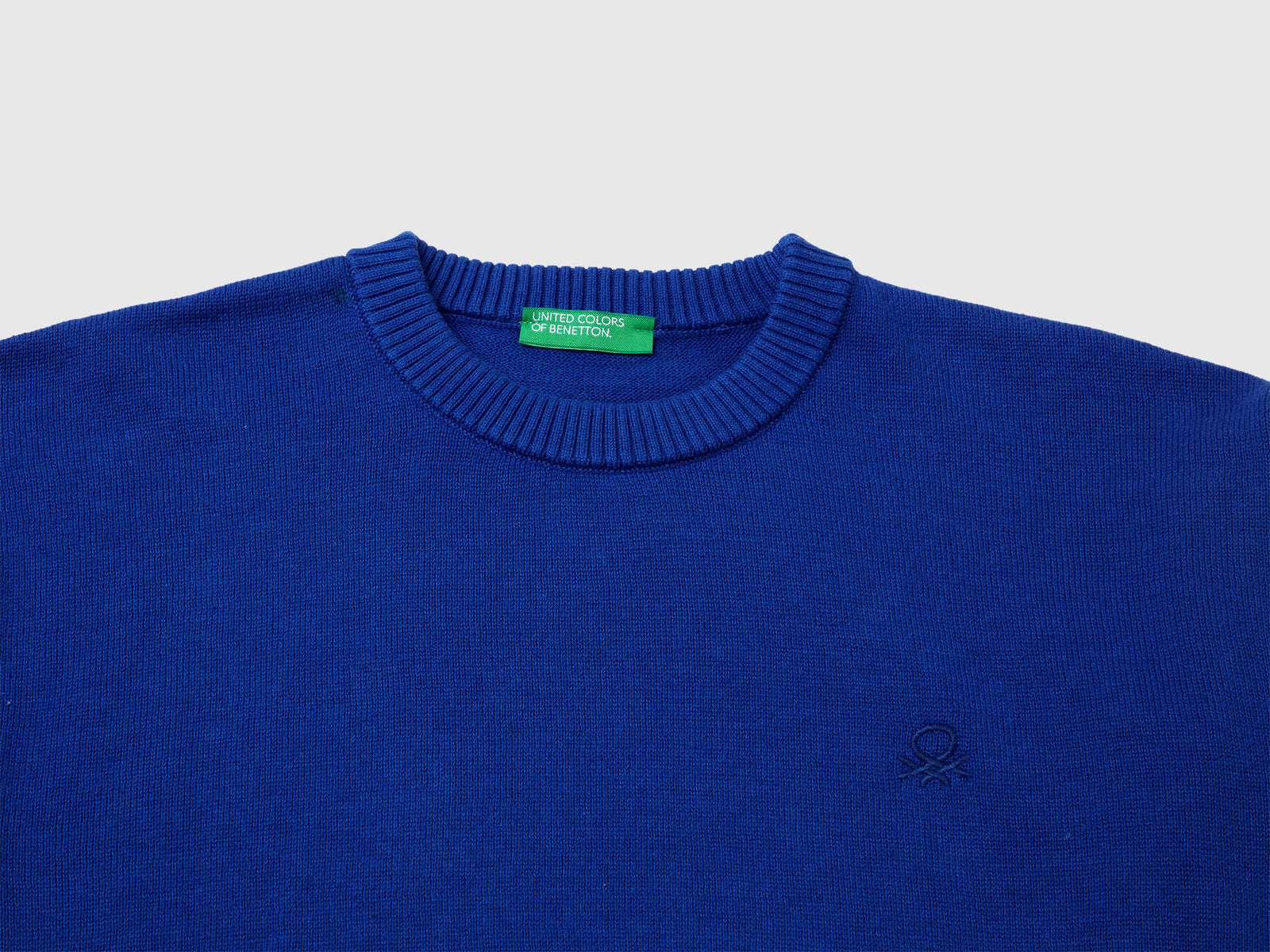 Maglia girocollo 100% cotone da bambino bluette 3 | Benetton Outlet