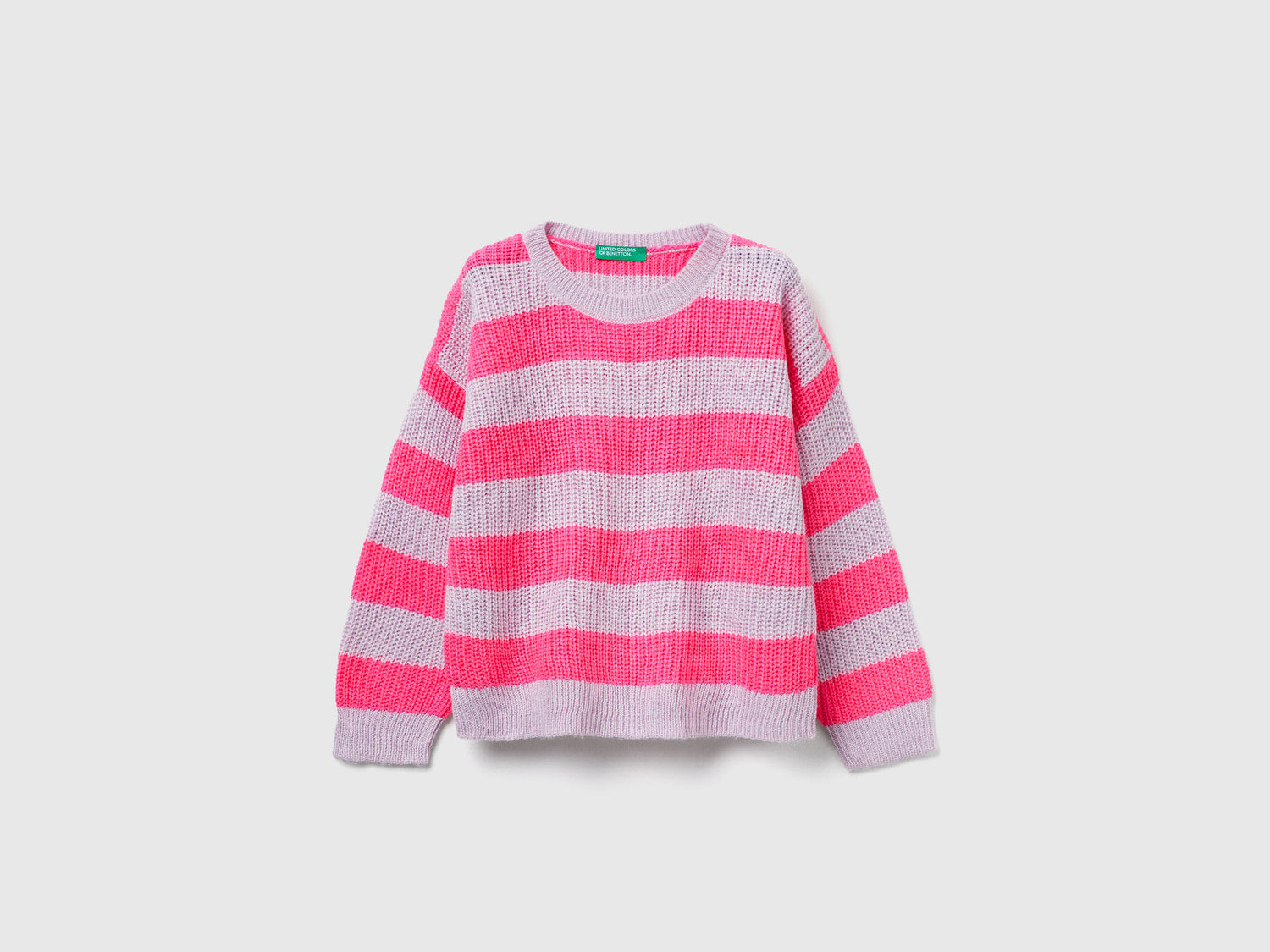 Maglione a righe da bimba lavanda | Benetton Outlet