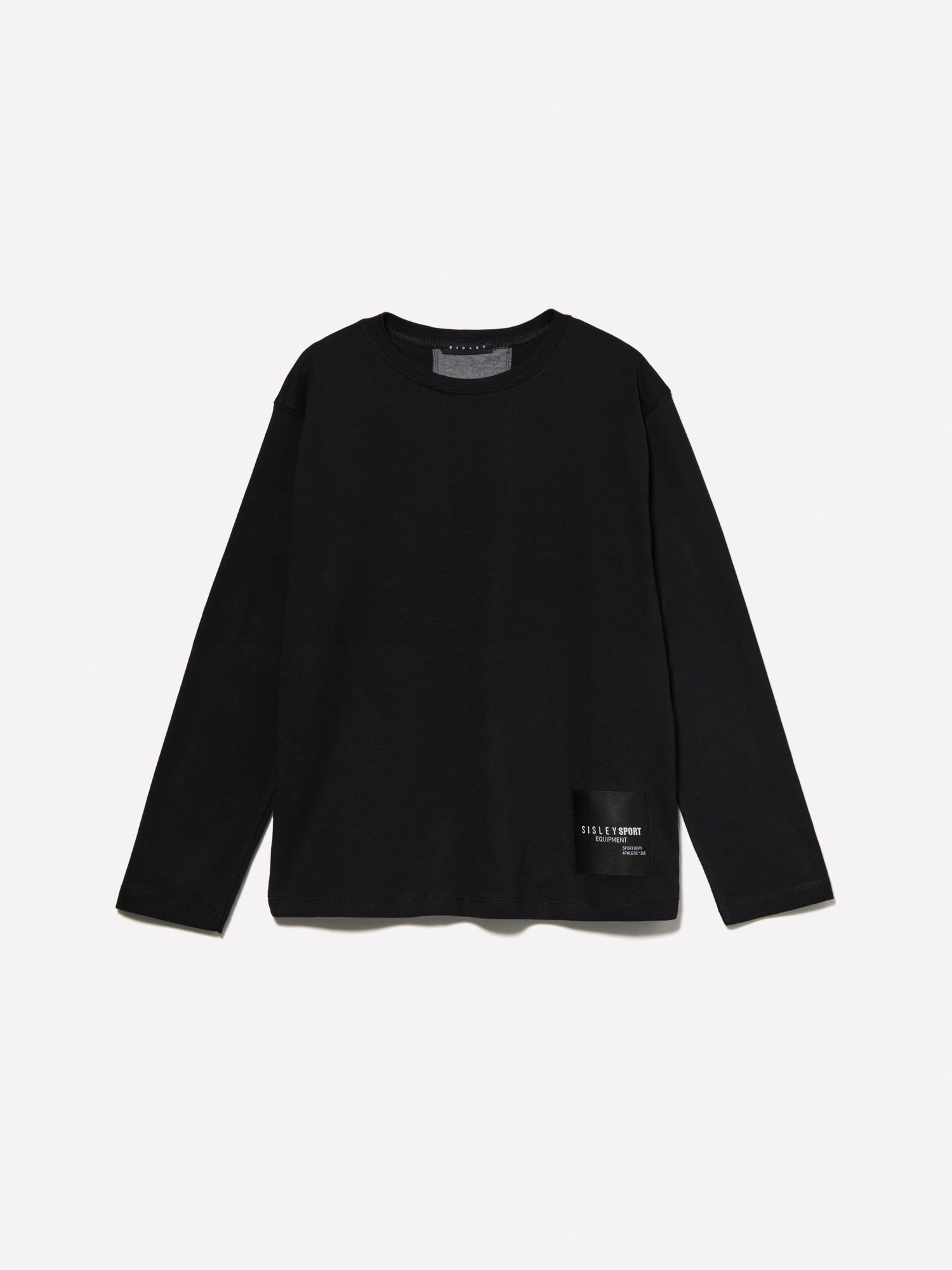 T-shirt 100% cotone bio con banda da bambino nero | Sisley young Outlet