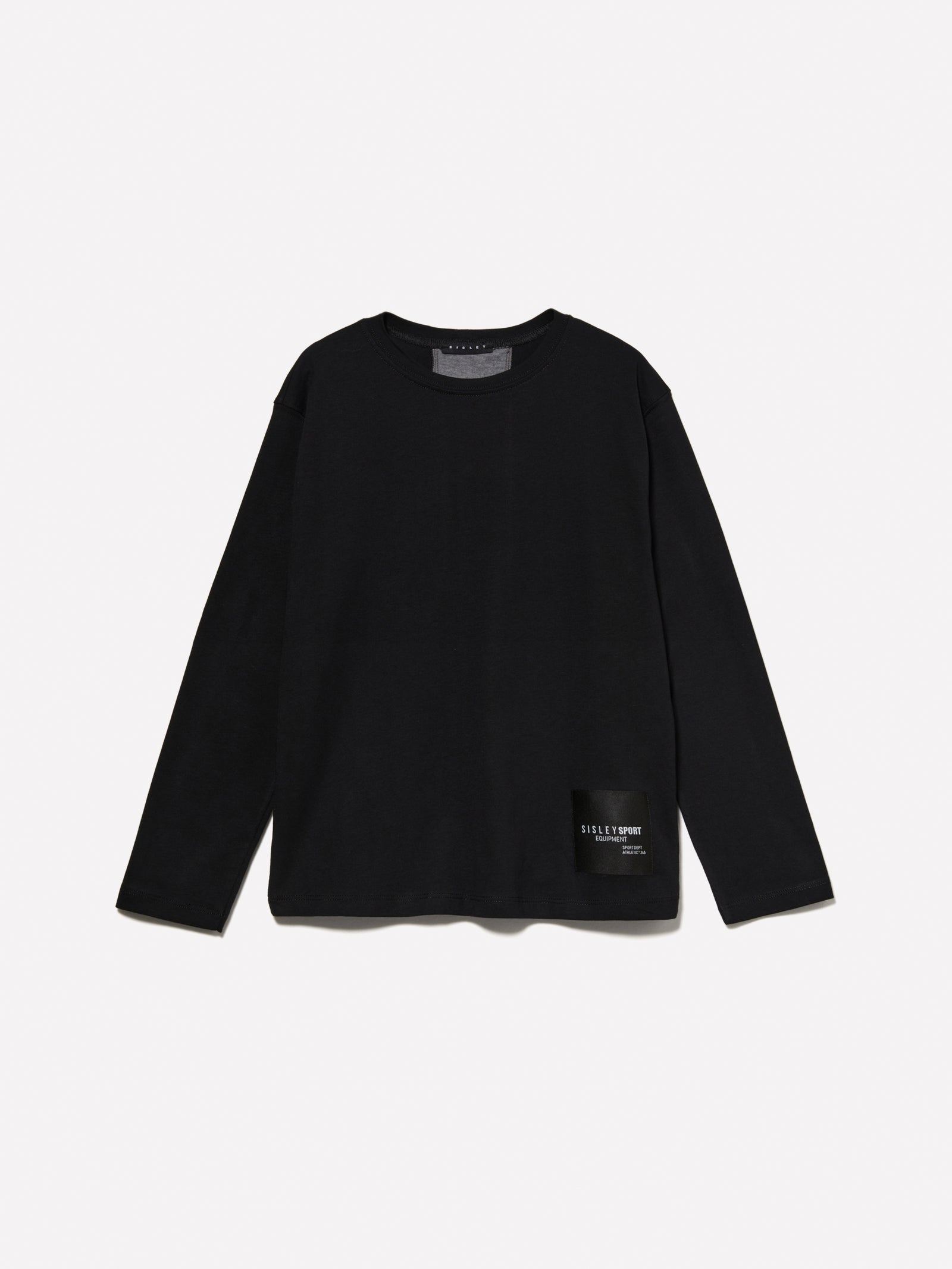 T-shirt 100% cotone bio con banda da bambino nero | Sisley young Outlet