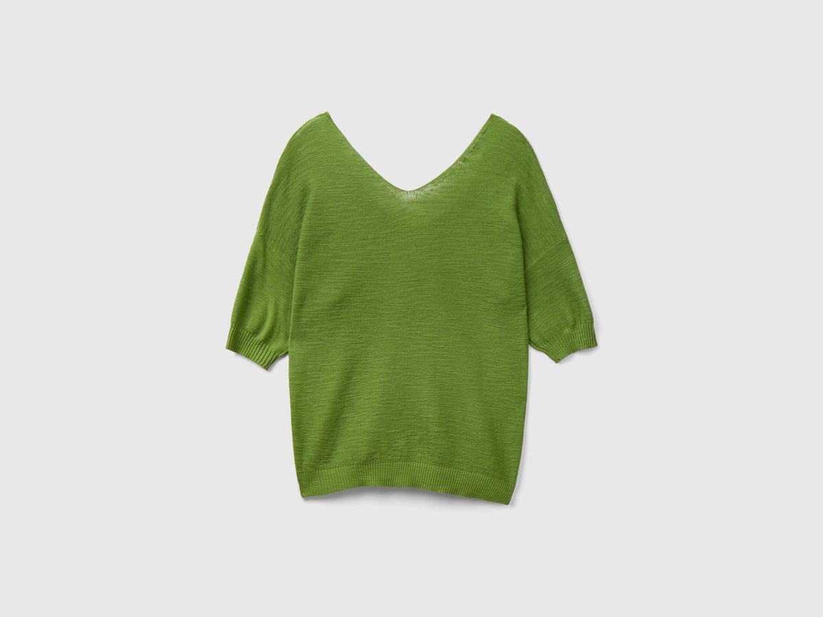Maglia in misto cotone e lino