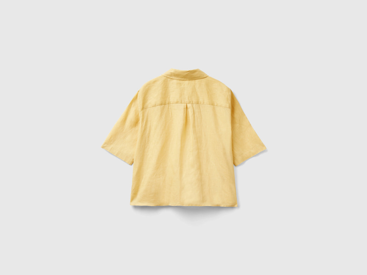 Camicia corta in puro lino
