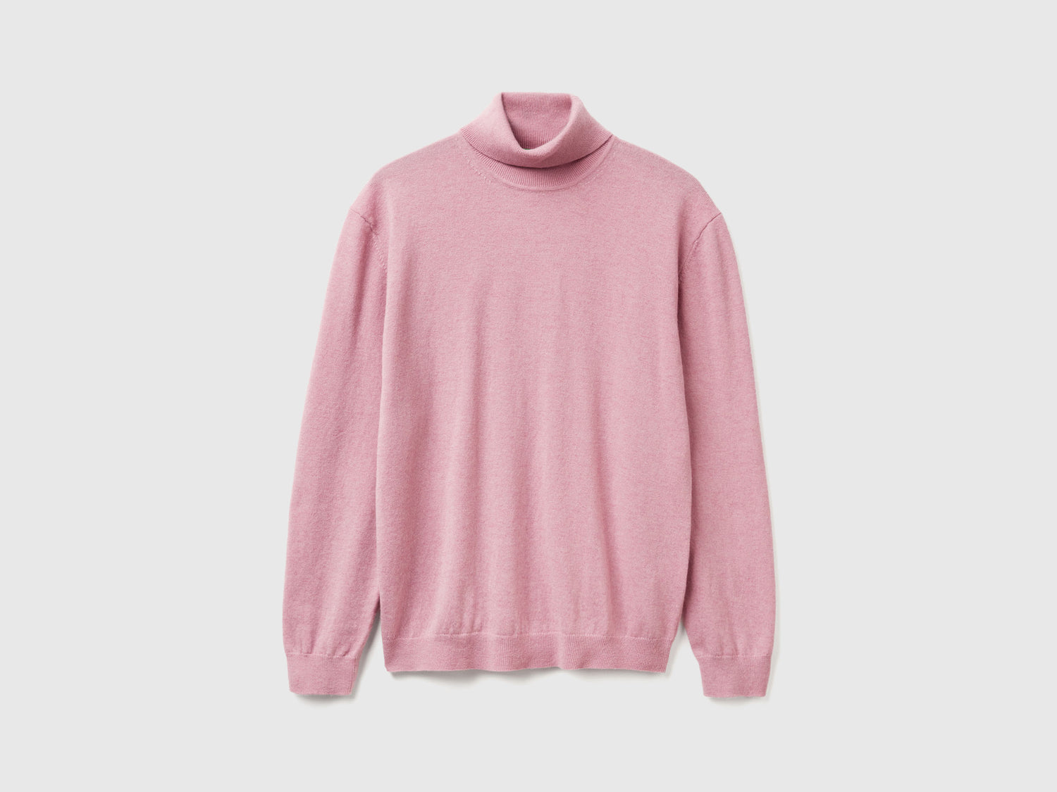Dolcevita rosa mélange in pura lana Merino da uomo rosa pastello | Benetton Outlet