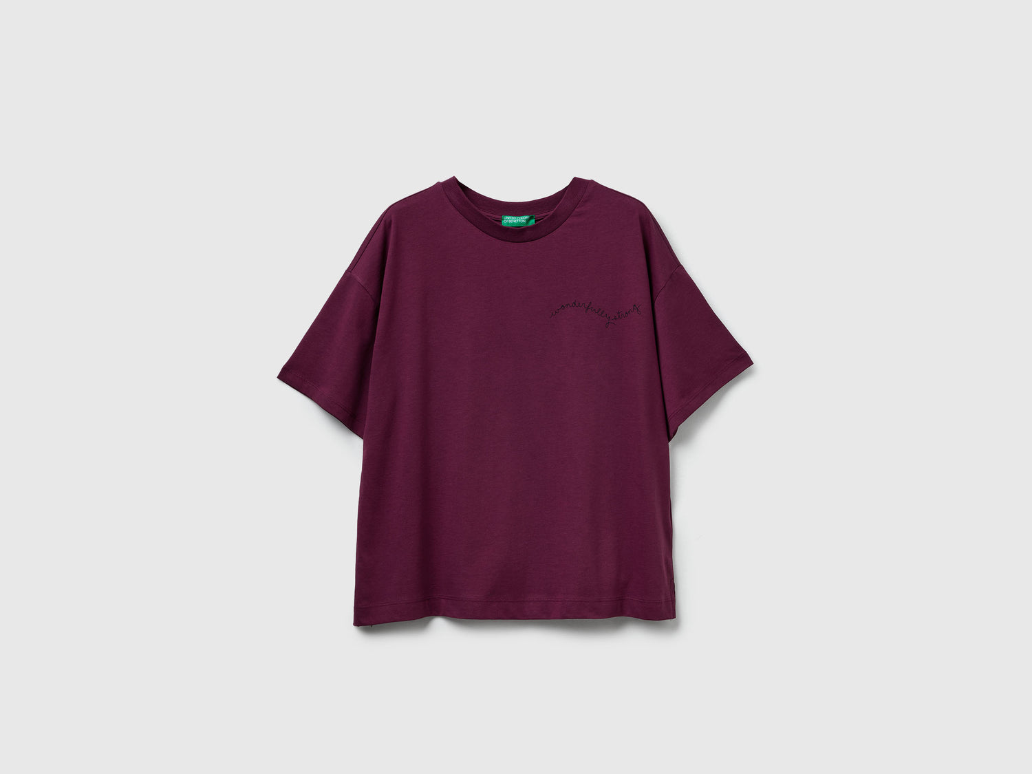 Maglietta con stampa slogan da donna prugna | Benetton Outlet