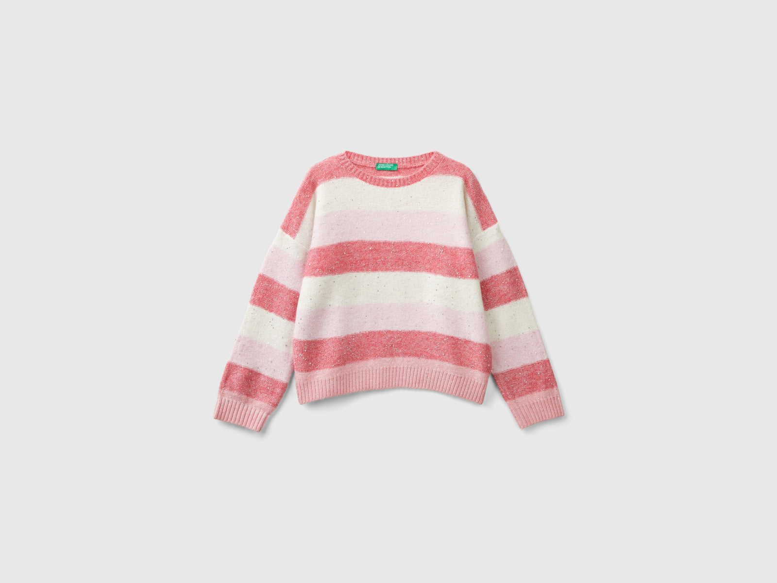 Maglia con tessuto riciclato e paillettes da bambina multi-color | Benetton Outlet