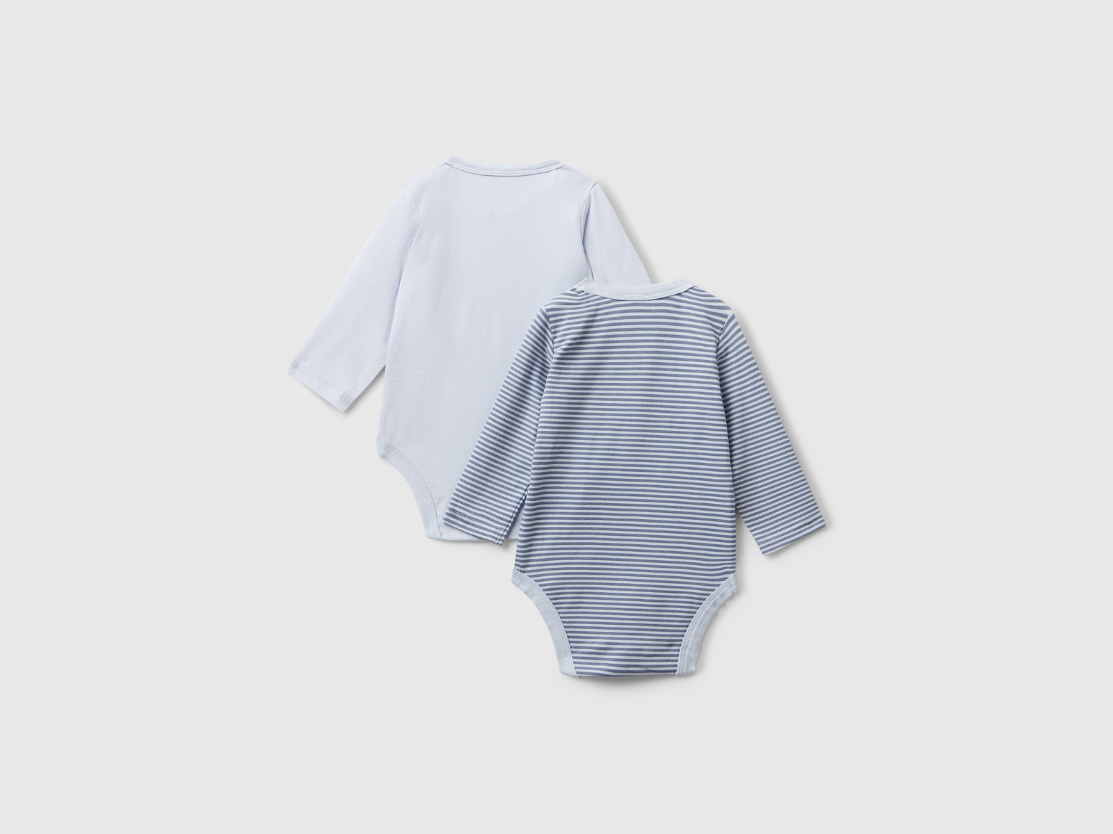 Due body a manica lunga da neonato azzurro 2 | Benetton Outlet